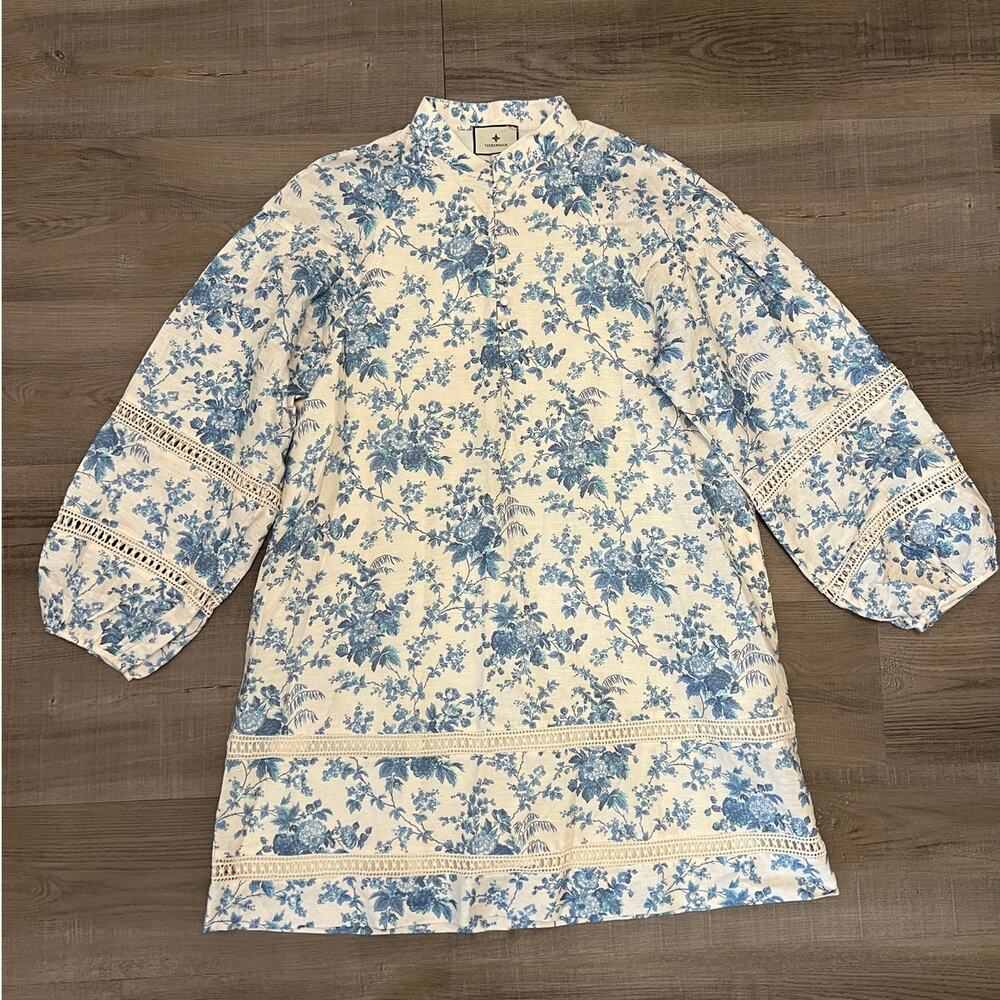 Tuckernuck Forget Me Not Floral Cotton Linen Dress